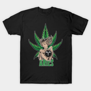 Aries Weed Shirt, Zodiac Cannabis, Aries Marijuana Shirt, Aries Gift, Aries Zodiac tee, Aries tee, zodiac birthday gift T-Shirt